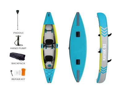 Reachsea In Stock 13.8ft 422cm High Pressure Drop Stitch Folding Canoe Kayak Ocean River Lake Inflatable Kayak Paddle Kayak